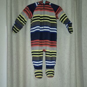 Striped Kids One Piece Pajama Very Warm For Winter Outtings.